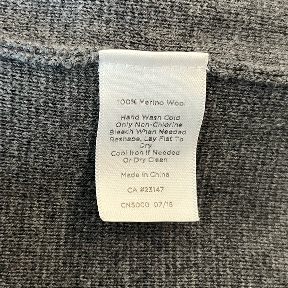 Talbots Dark Grey Merino Wool Long Sleeve V-Neck Dress - Picture 8 of 9